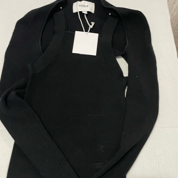 PISTOLA Jolene 2-Piece Knit Tank & Shrug Midnight Black - Picture 6 of 8